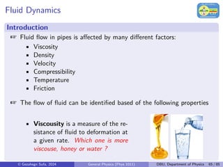 Fluidity Science Fundamentals of Fluid Mechanics: Elasticity, Pressure, and Flow in ...
