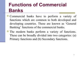 modern functions of commercial banks