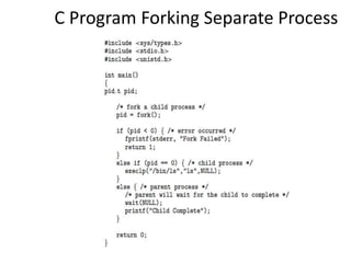 C Program Forking Separate Process
 