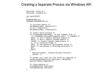Creating a Separate Process via Windows API
 