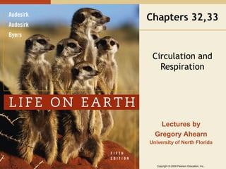 Copyright © 2009 Pearson Education, Inc..
Lectures by
Gregory Ahearn
University of North Florida
Chapters 32,33
Circulation and
Respiration
 