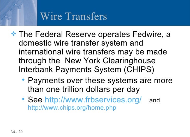 Chapter 34 – Checks and Electronic Transfers