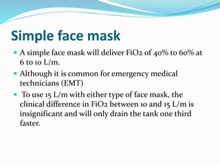 10 Simple Mask Fio2 Airway Management Techniques in Emergency Care Lecture 3 | PDF