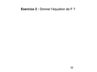 35
Exercice 2 : Donner l’équation de F ?
 