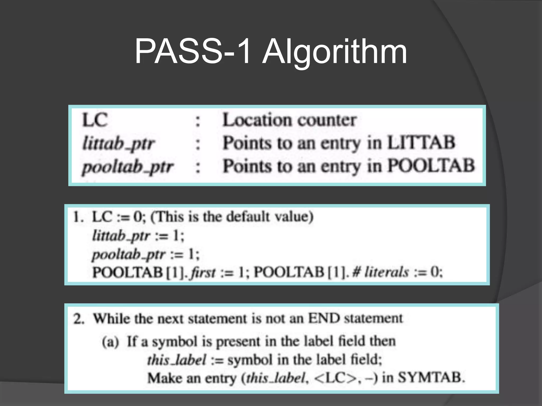 PASS-1 Algorithm
 