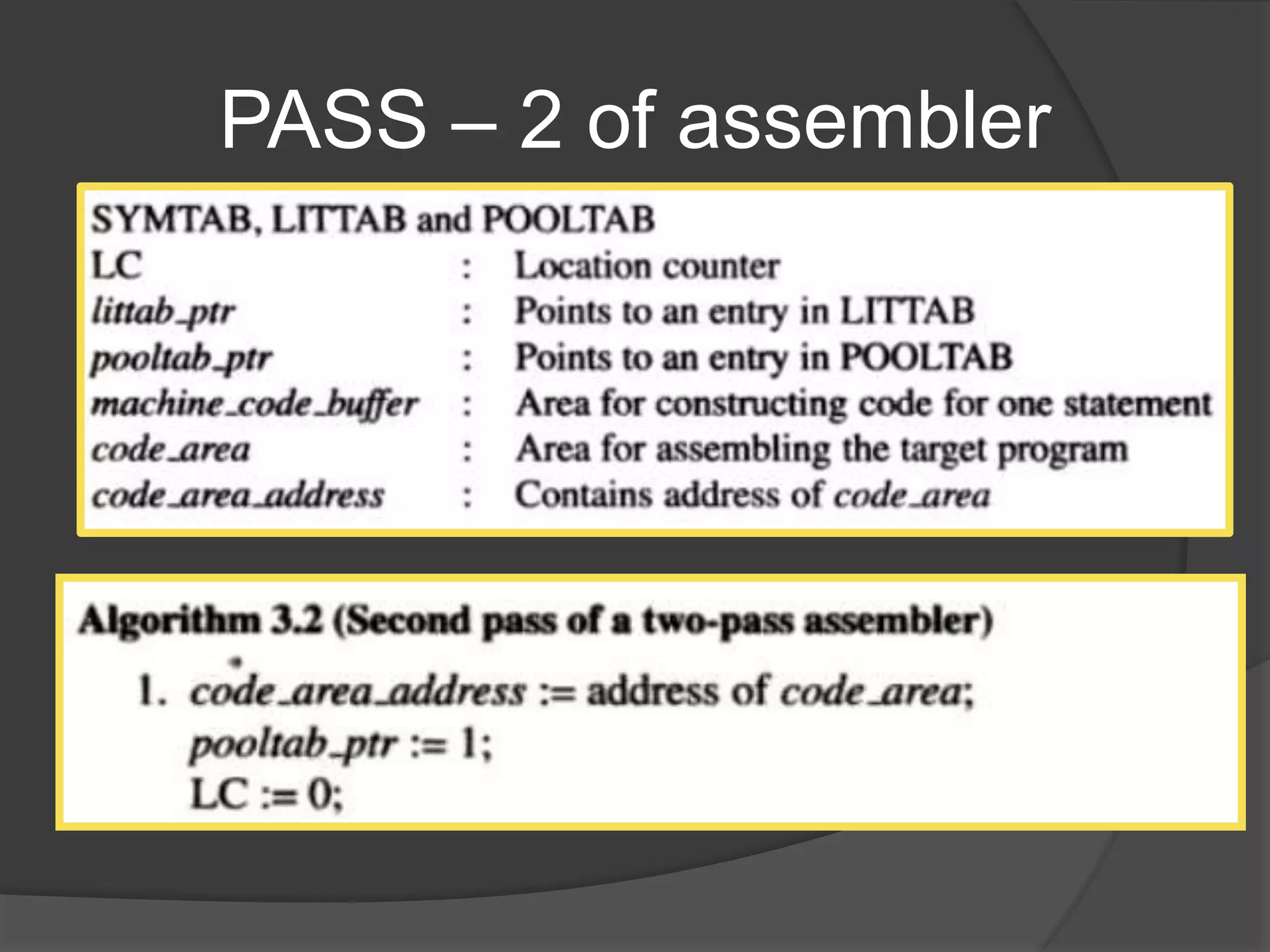 PASS – 2 of assembler
 