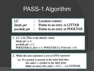 PASS-1 Algorithm
 