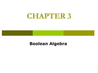 CHAPTER 3

Boolean Algebra

 