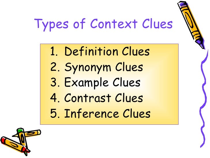 What are types of context clues?