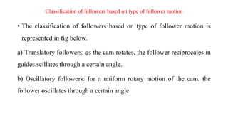Classification of followers based on type of follower motion
• The classification of followers based on type of follower m...