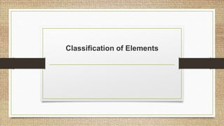 Classification of Elements
 