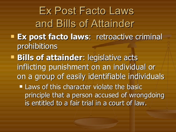 Ex Post Facto Laws