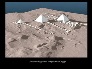 Model of the pyramid complex Gizeh, Egypt.
 
