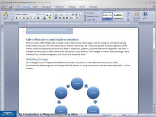 An Introduction to Programming Using Alice 