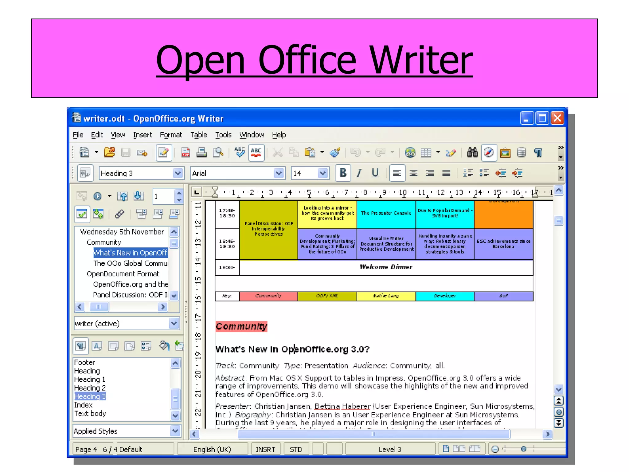 Open Office Writer 