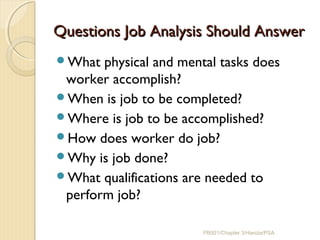 Chapter 3 job analysis, strategic planning, job description and job ...