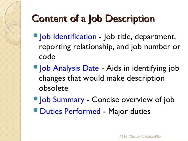 Chapter 3 job analysis, strategic planning, job