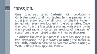 CH3_L4_CREATING_CROSS JOIN Oracle Databae | PPTX