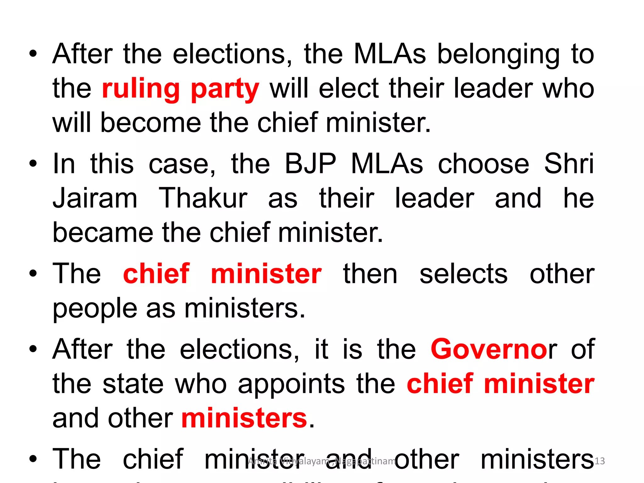 Class 7 -Political Science-Chapter 3-part 1-How the State Government ...