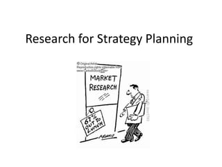 Research for Strategy Planning
 