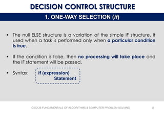 Fundamentals of Algorithms and Decision-Making Structures in ...