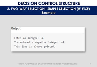 Fundamentals of Algorithms and Decision-Making Structures in ...