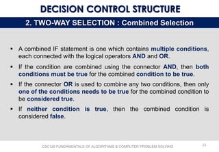 Fundamentals of Algorithms and Decision-Making Structures in ...