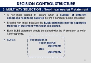 Fundamentals of Algorithms and Decision-Making Structures in ...