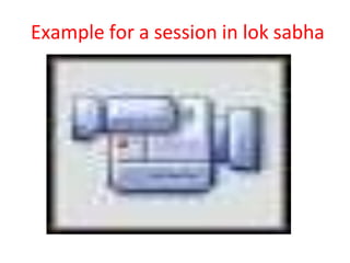 Example for a session in lok sabha
 