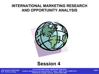 INTERNATIONAL MARKETING RESEARCH AND OPPORTUNITY ANALYSIS ch4/ Session 4 