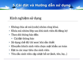 5.Cài đặt và Hướng dẫn sử dụng 
 