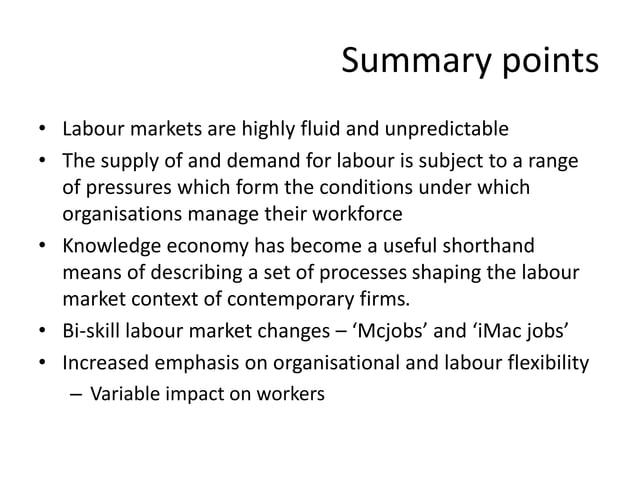 Ch 4 The Labour Market Context Of Hrm