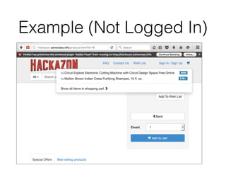 Example (Not Logged In)
 