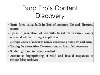 Burp Pro's Content
Discovery
 