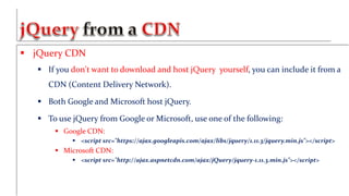 Introduction to jQuery | PDF