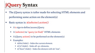 Introduction to jQuery | PDF