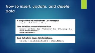 How to insert, update, and delete
data
 