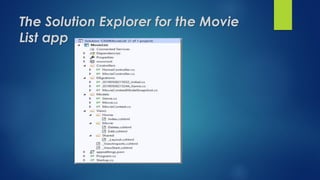 The Solution Explorer for the Movie
List app
 