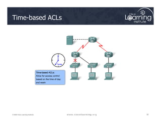 Time-based ACLs
32
32
32
© 2009 Cisco Learning Institute.
 