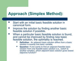 Simplex Method for Linear Programming - Operations Research | PPT
