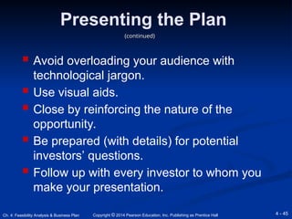CH 4.ppt Feasibility analysis and Business Plan | PPT