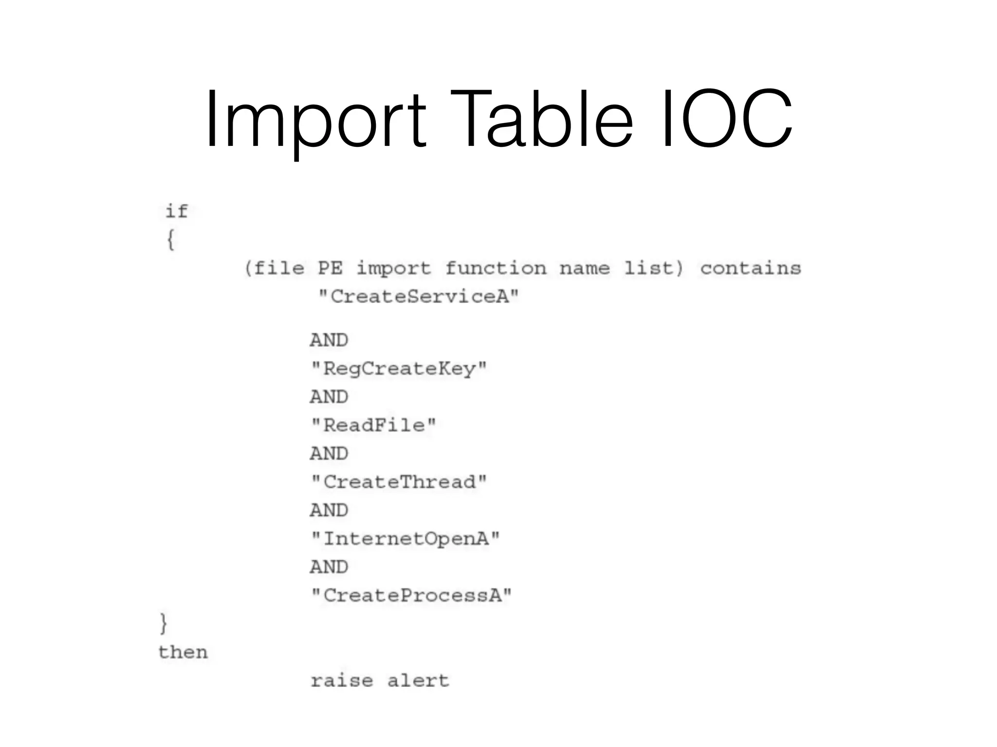 Import Table IOC
 