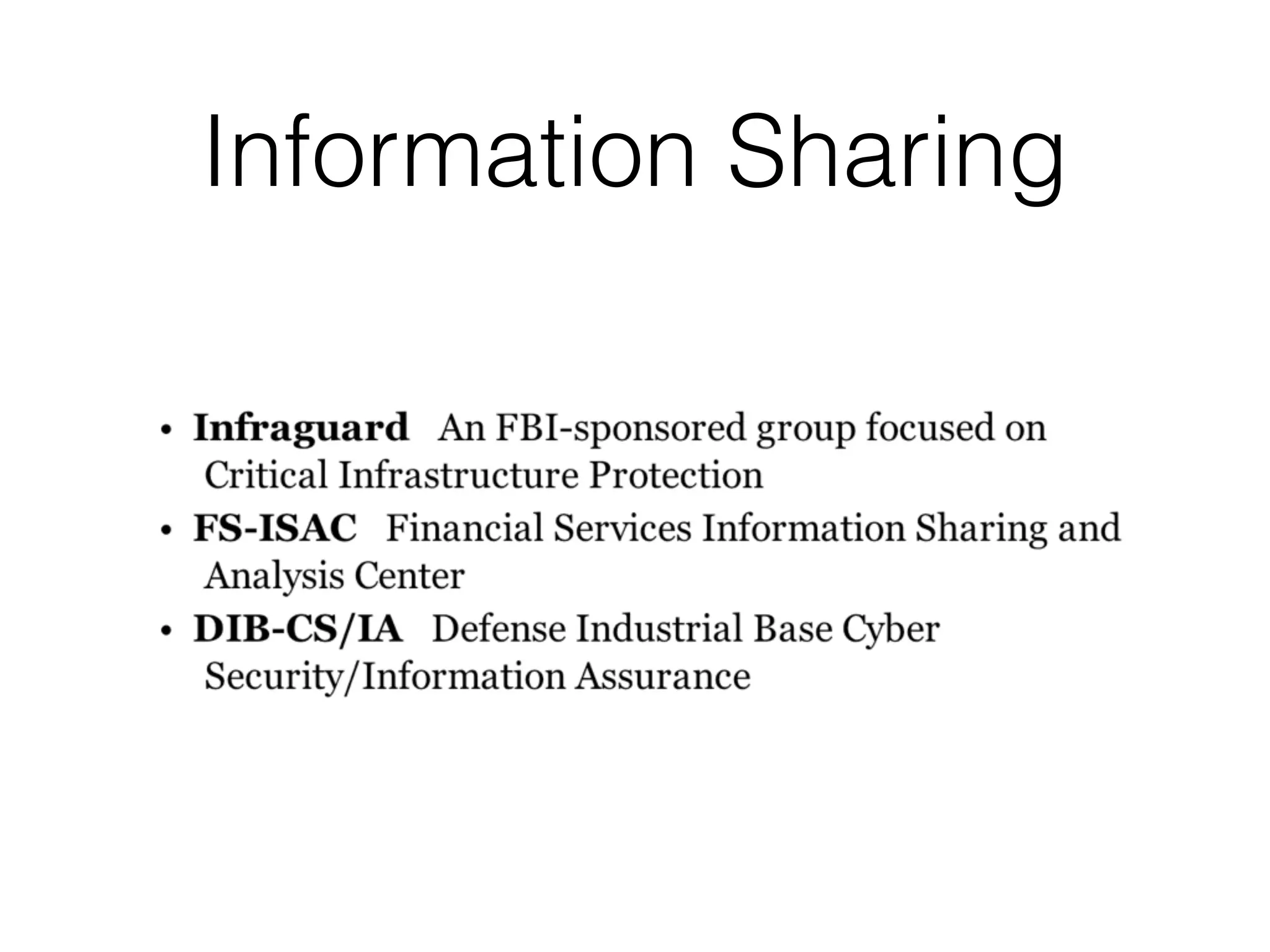 Information Sharing
 