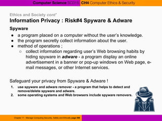 Chapter 4 Computer Science :: Computer Ethics and Security | PDF