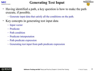 Path Predicatessoftware Testing Software Testing and Quality Assurance Software Testing and Quality ...