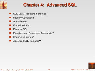 Chapter 4 Advanced Structured Query Language | PPT