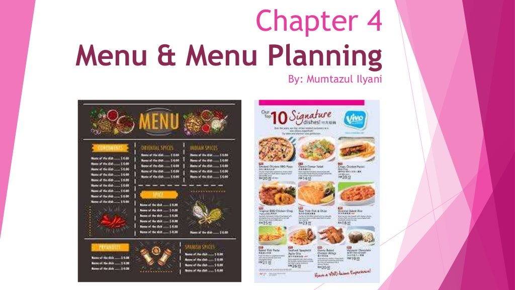 Menu description