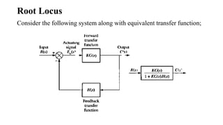 Root Locus
Consider the following system along with equivalent transfer function;
s
s
 