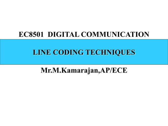 line coding techniques, block coding and all type of coding | PPT ...