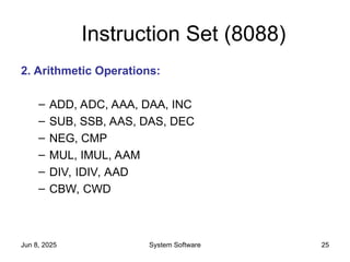Machine Language of Intel 8088: Instruction format and Types | PPT
